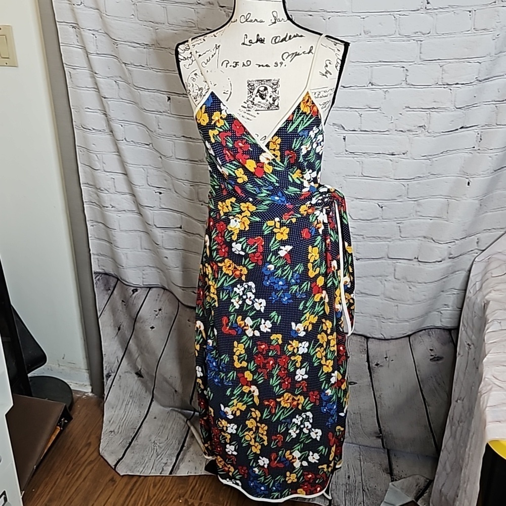 Tory Burch Floral Grotto Wrap Dress Size 8
